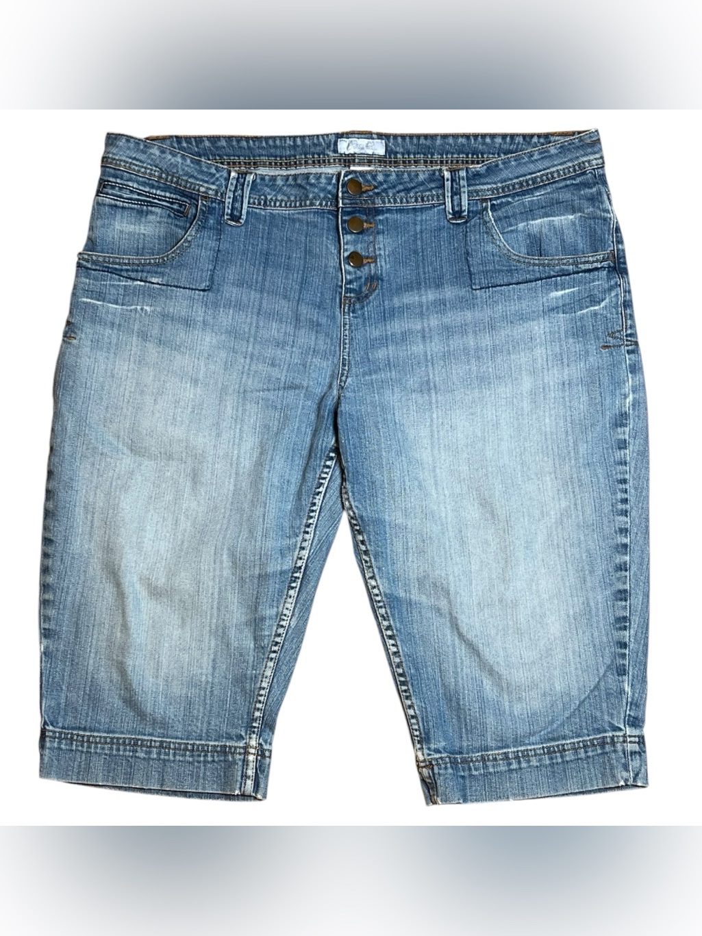 Jessi L Denim Light Wash Denim Bermuda Shorts Size 20w